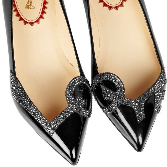 Christian Louboutin PIGALOVE 20ANS Crystal Follies Degrastrass Strass Flat 39.5 - Picture 2 of 9